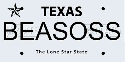 BEASOSS Texas License Plate