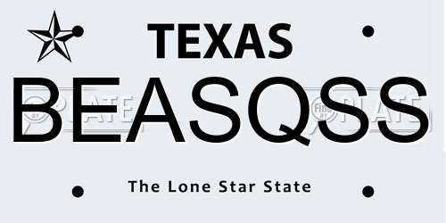 BEASQSS Texas License Plate
