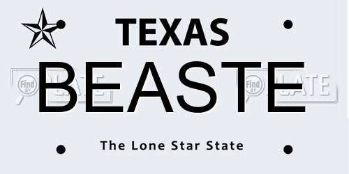 BEASTE Texas License Plate