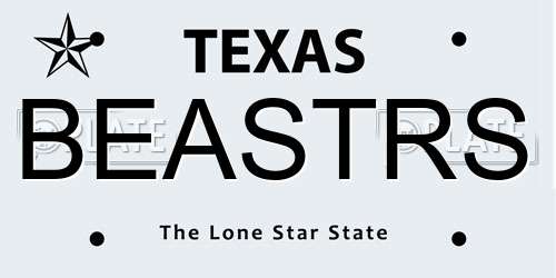 BEASTRS Texas License Plate