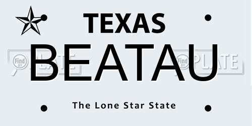 BEATAU Texas License Plate