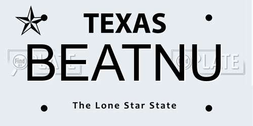 BEATNU Texas License Plate