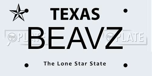 BEAVZ Texas License Plate