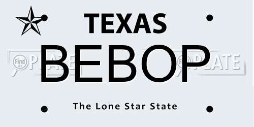BEBOP Texas License Plate