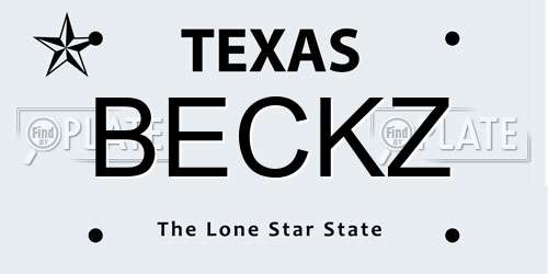 BECKZ Texas License Plate