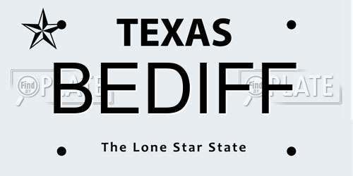 BEDIFF Texas License Plate