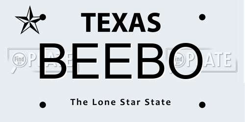 BEEBO Texas License Plate