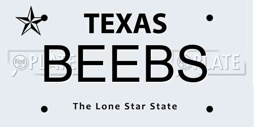 BEEBS Texas License Plate