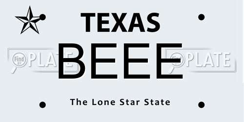 BEEE Texas License Plate