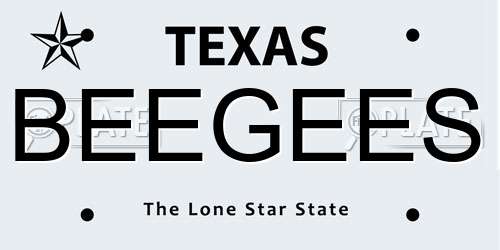 BEEGEES Texas License Plate