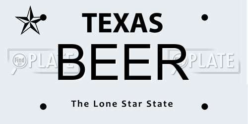 BEER Texas License Plate