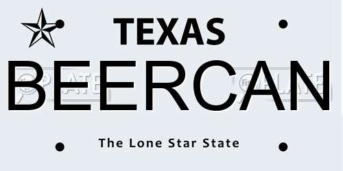 BEERCAN Texas License Plate