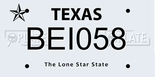 BEI058 Texas License Plate