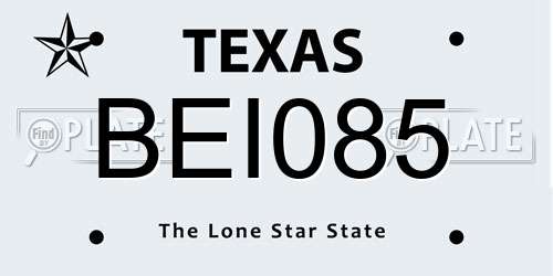 BEI085 Texas License Plate