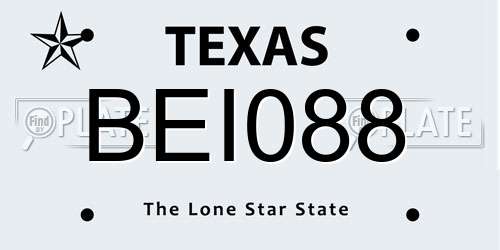 BEI088 Texas License Plate