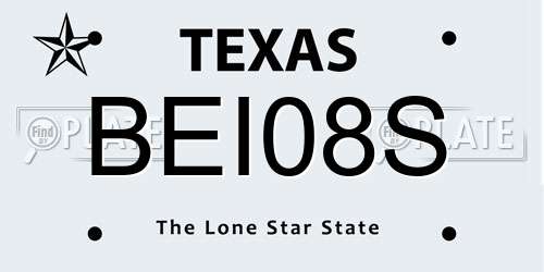 BEI08S Texas License Plate