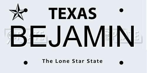 BEJAMIN Texas License Plate
