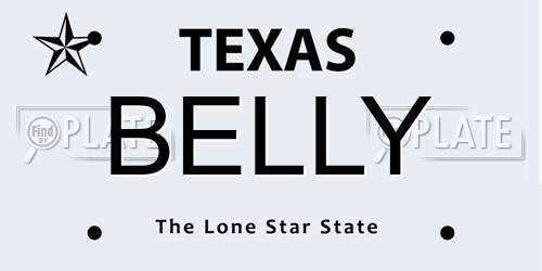 BELLY Texas License Plate