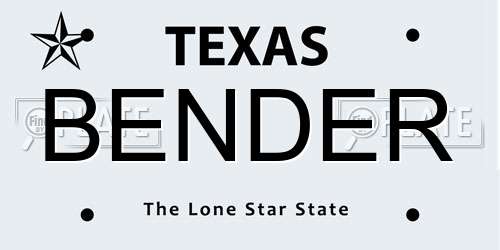 BENDER Texas License Plate