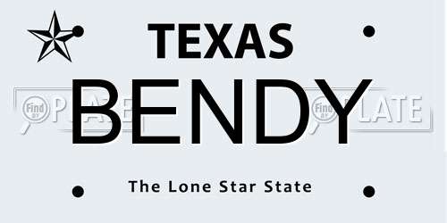 BENDY Texas License Plate