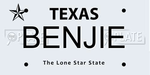BENJIE Texas License Plate