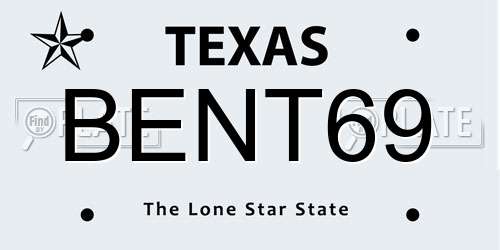 BENT69 Texas License Plate