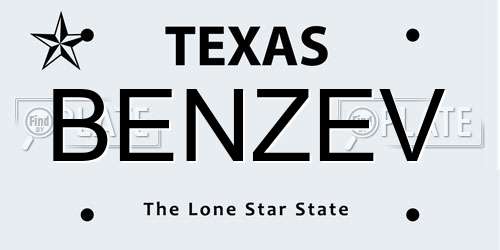 BENZEV Texas License Plate