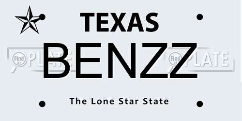 BENZZ Texas License Plate