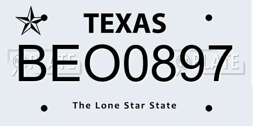 BEO0897 Texas License Plate