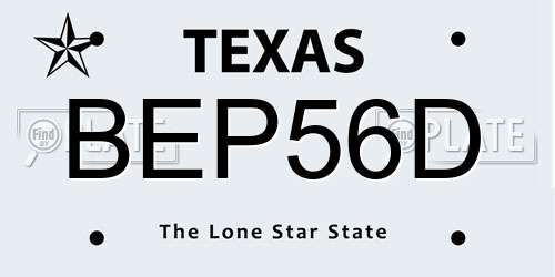 BEP56D Texas License Plate