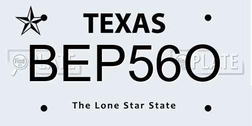 BEP56O Texas License Plate