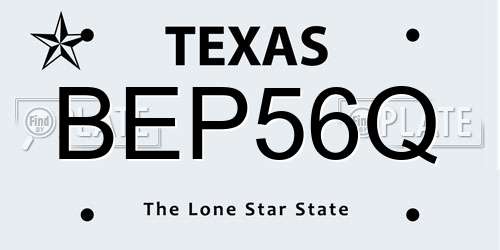 BEP56Q Texas License Plate