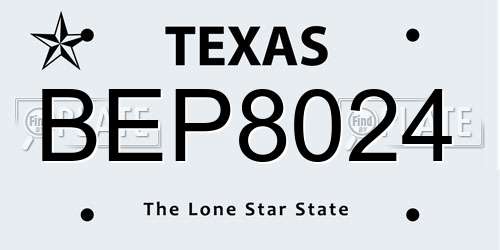 BEP8024 Texas License Plate