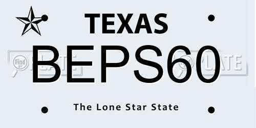 BEPS60 Texas License Plate
