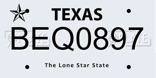 BEQ0897 Texas License Plate