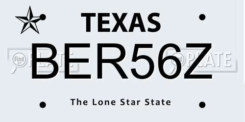 BER56Z Texas License Plate