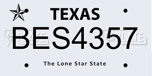 BES4357 Texas License Plate