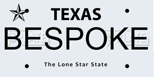 BESPOKE Texas License Plate