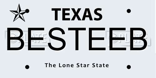 BESTEEB Texas License Plate