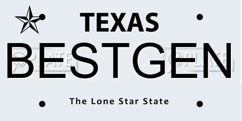 BESTGEN Texas License Plate