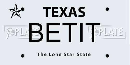 BETIT Texas License Plate