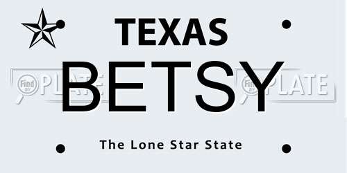 BETSY Texas License Plate
