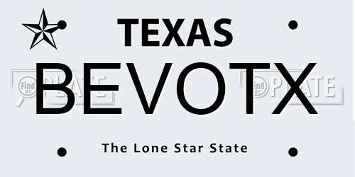 BEVOTX Texas License Plate