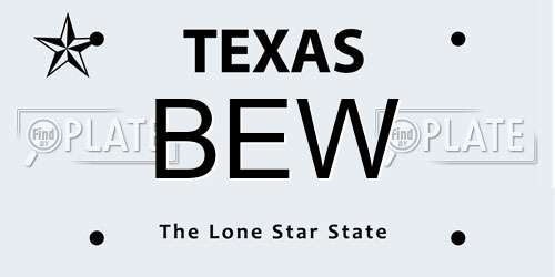 BEW Texas License Plate