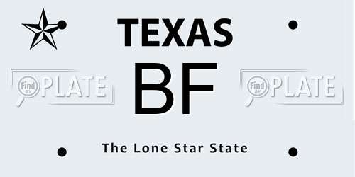 BF Texas License Plate