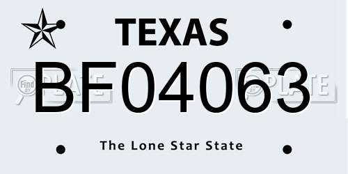 BF04063 Texas License Plate