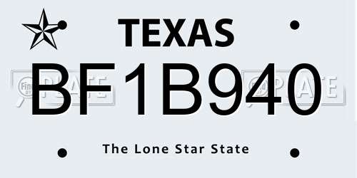 BF1B940 Texas License Plate