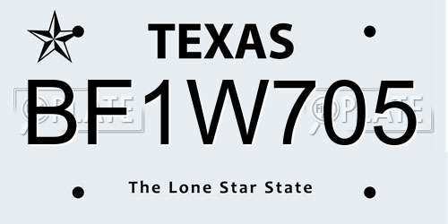 BF1W705 Texas License Plate