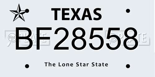 BF28558 Texas License Plate