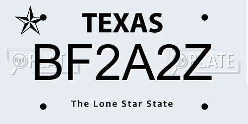 BF2A2Z Texas License Plate